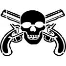 Stencil Schablone Skull and Guns